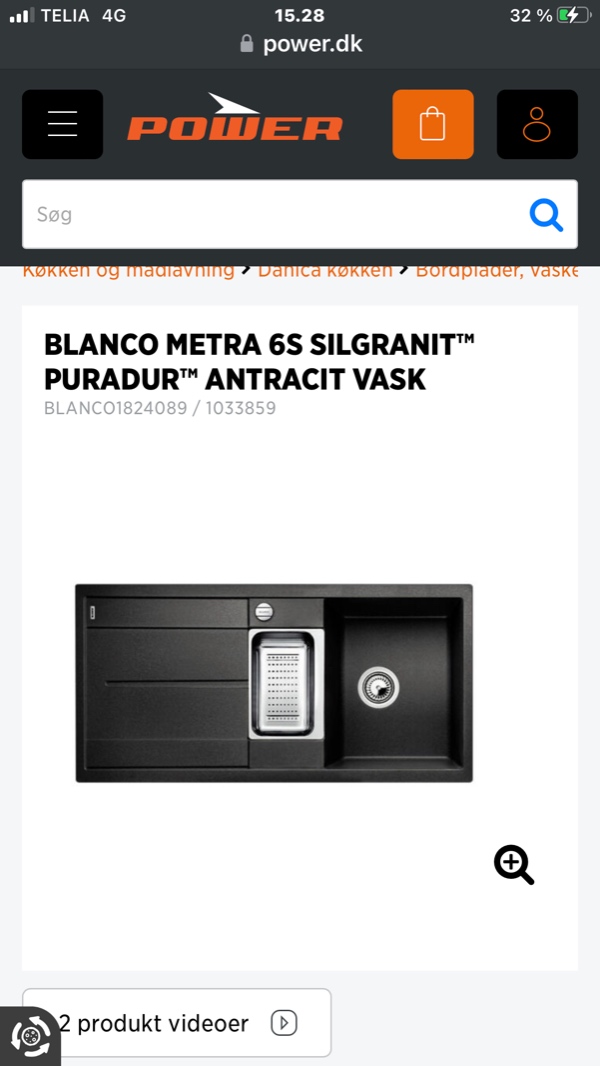 Blanco køkkenvask med ekstra vaskeplads