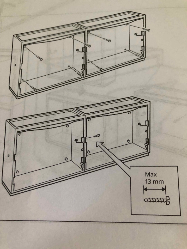 opsætning af vægskabe(trones) 2x3 skabe