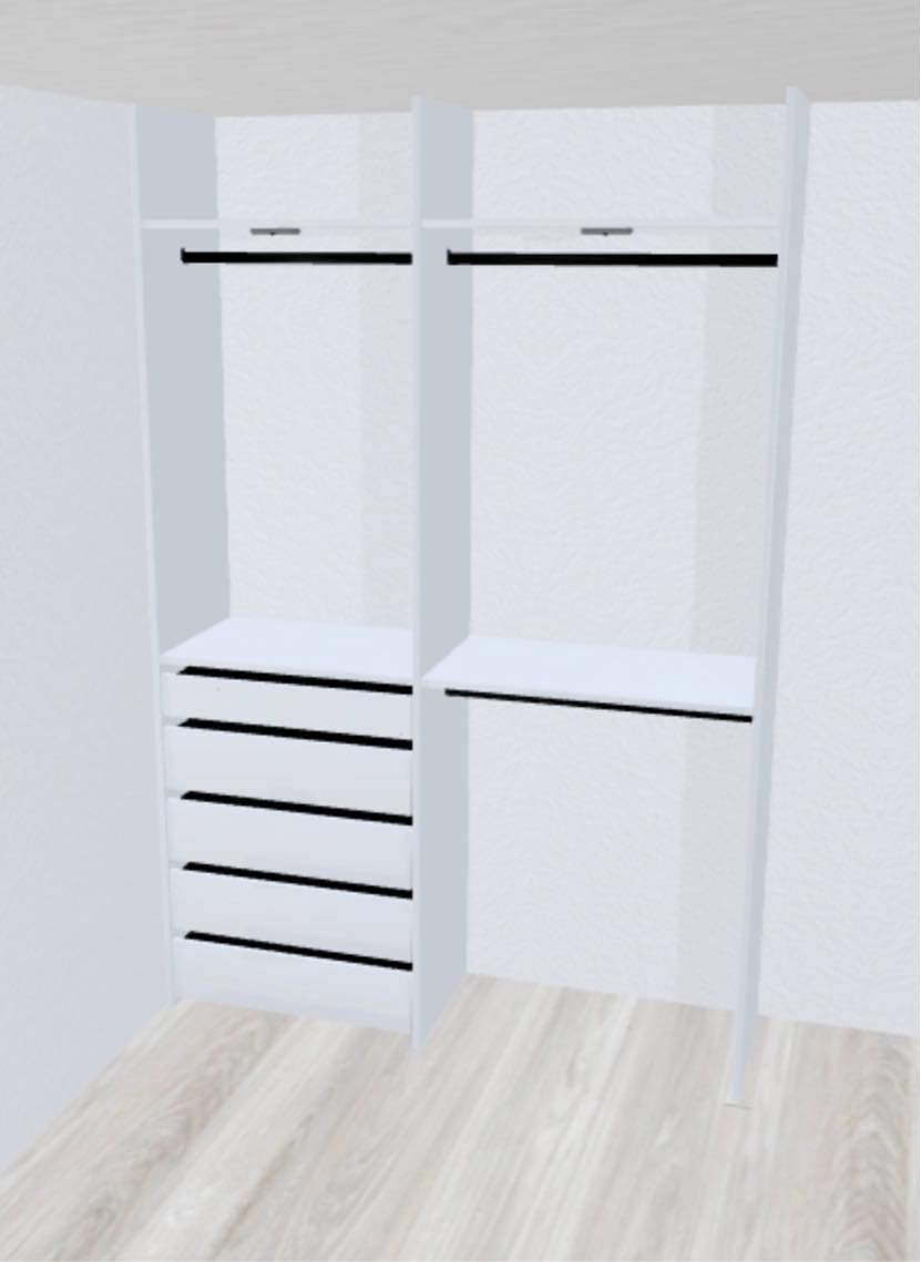 Montering af garderobeindretning