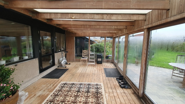 Hvidtning indvendigt af havestue