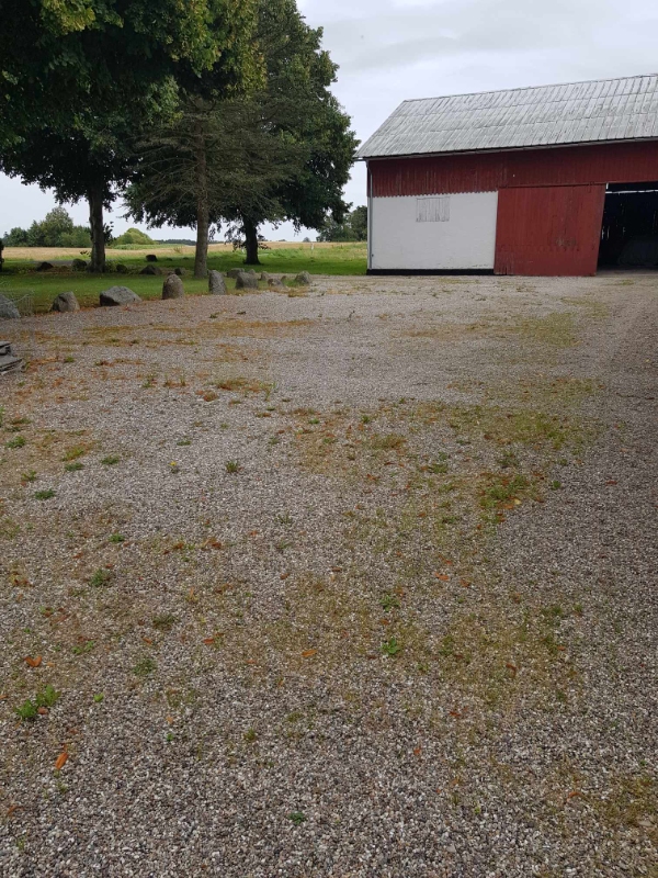 Fjerne ukrudt fra gårdsplads