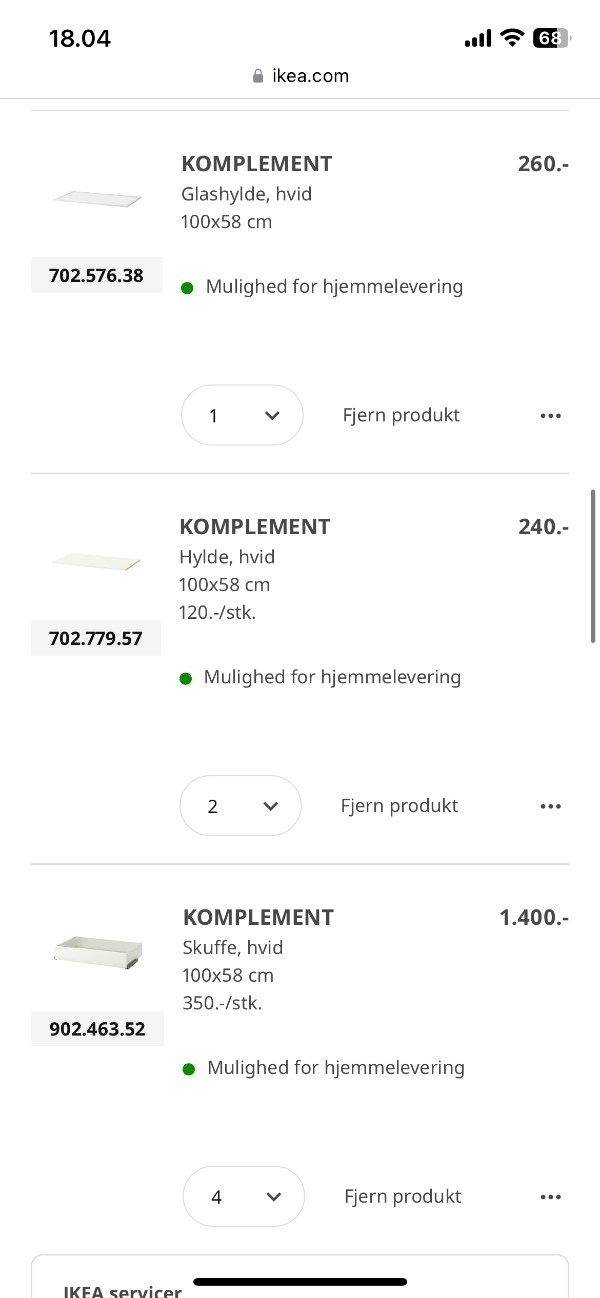 Samling af møbler