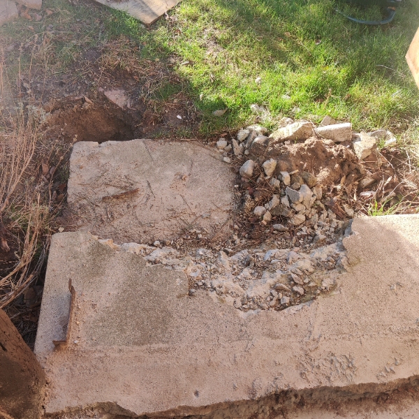 hakke en betogtrappe i stykker