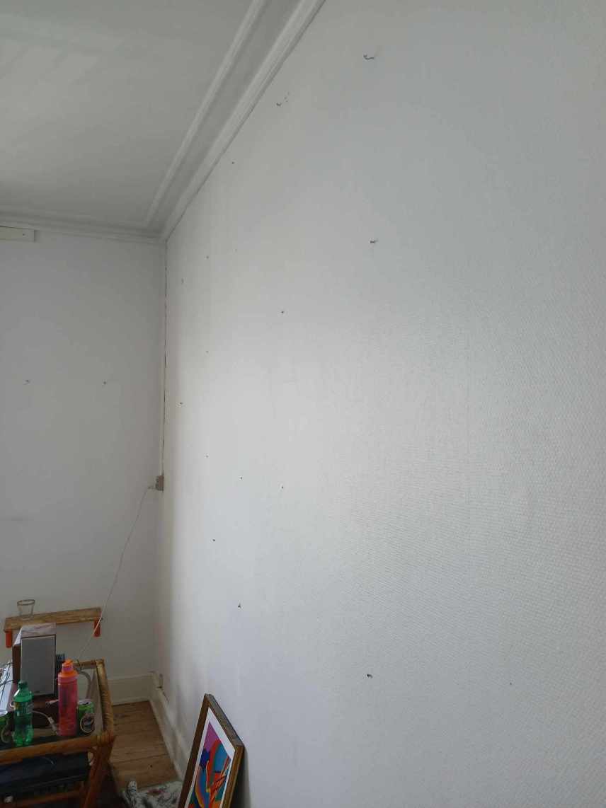 Maling af stue m/glasvæv