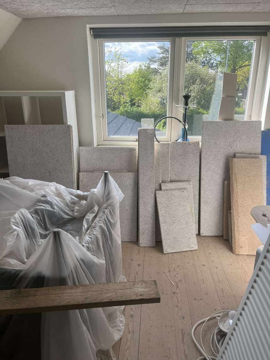 Lidt bygge affald skal køres til lossepladsen