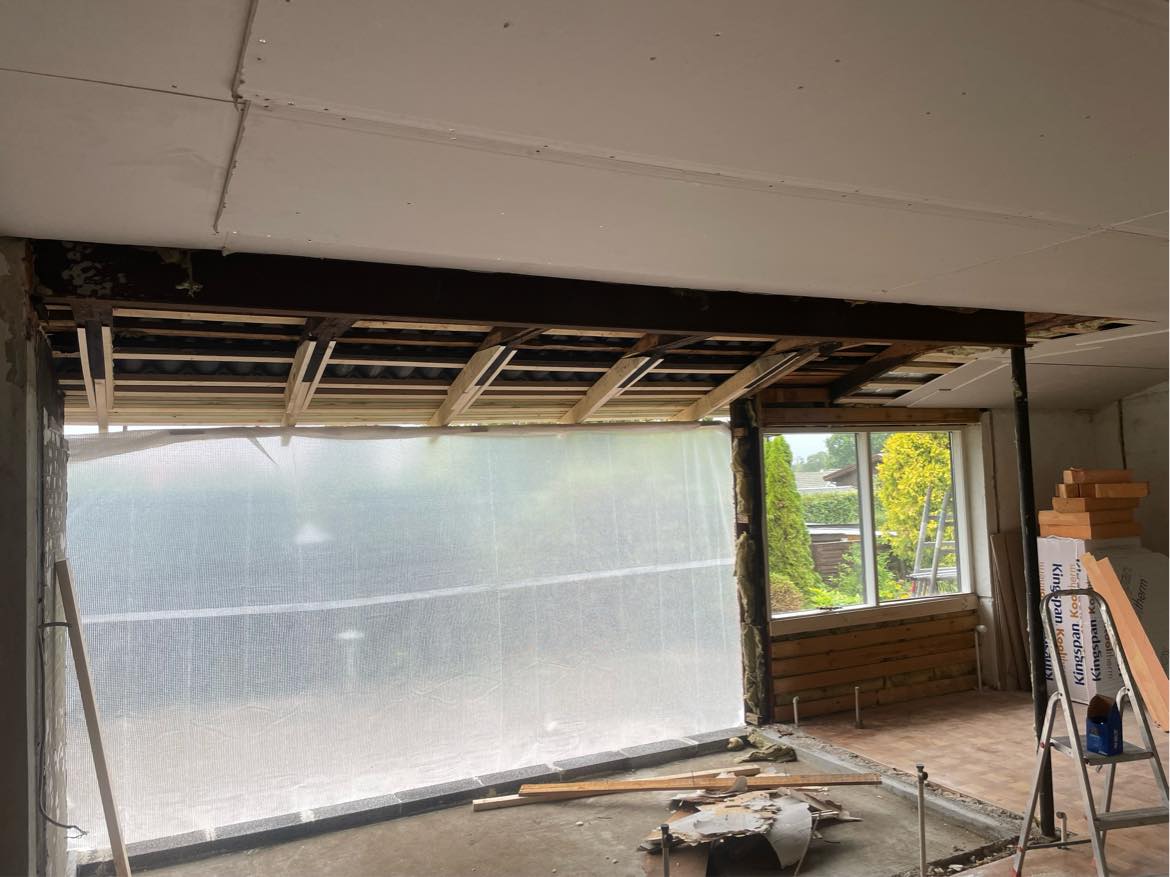 Opsætning af forskaling og gips loft/væg