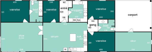 Male loft og væg i tomt hus, på 151kvm