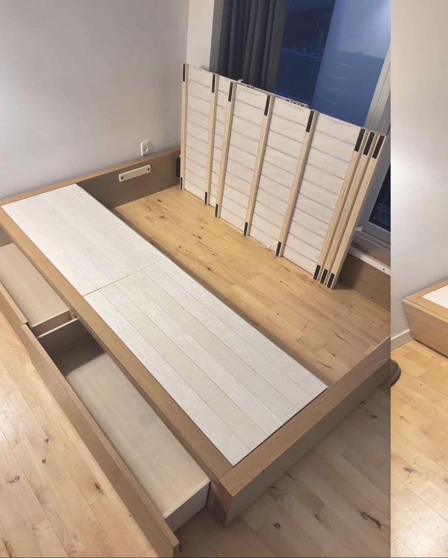 Opsætning af gardinskinne loft, rullegardiner og klap sæde til gang.