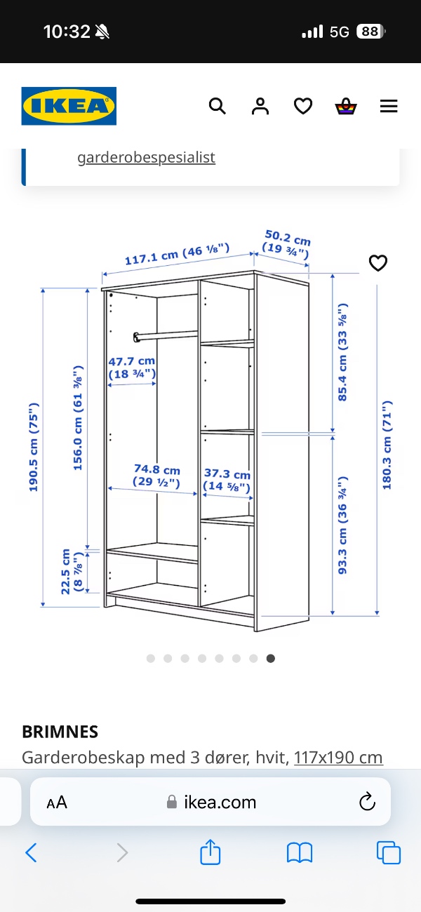 Opsætning av klesskap