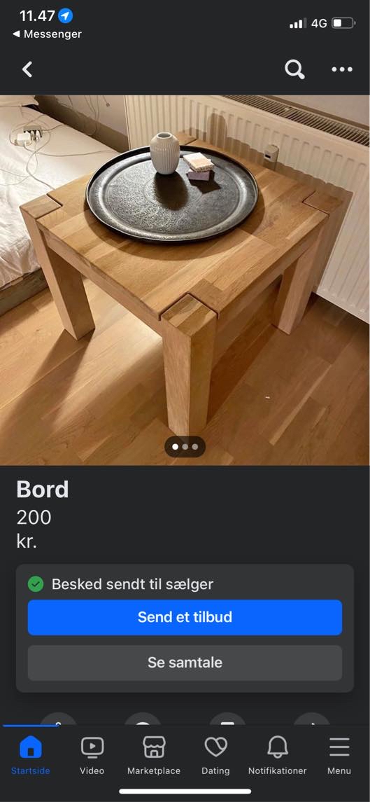 Hente et bord fra marketplace og bringe den hjem