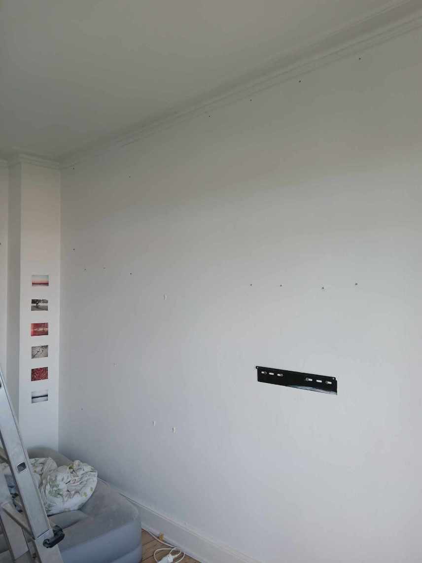 Maling af stue m/glasvæv