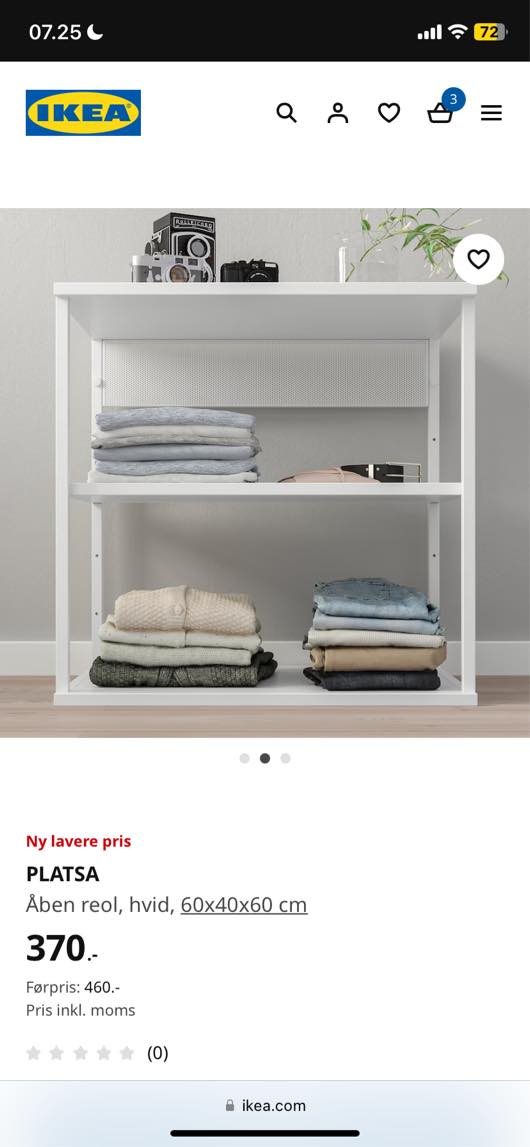 Opsætning af 3 loftslamper og 1 lille Ikea hyldesystem (se billed)