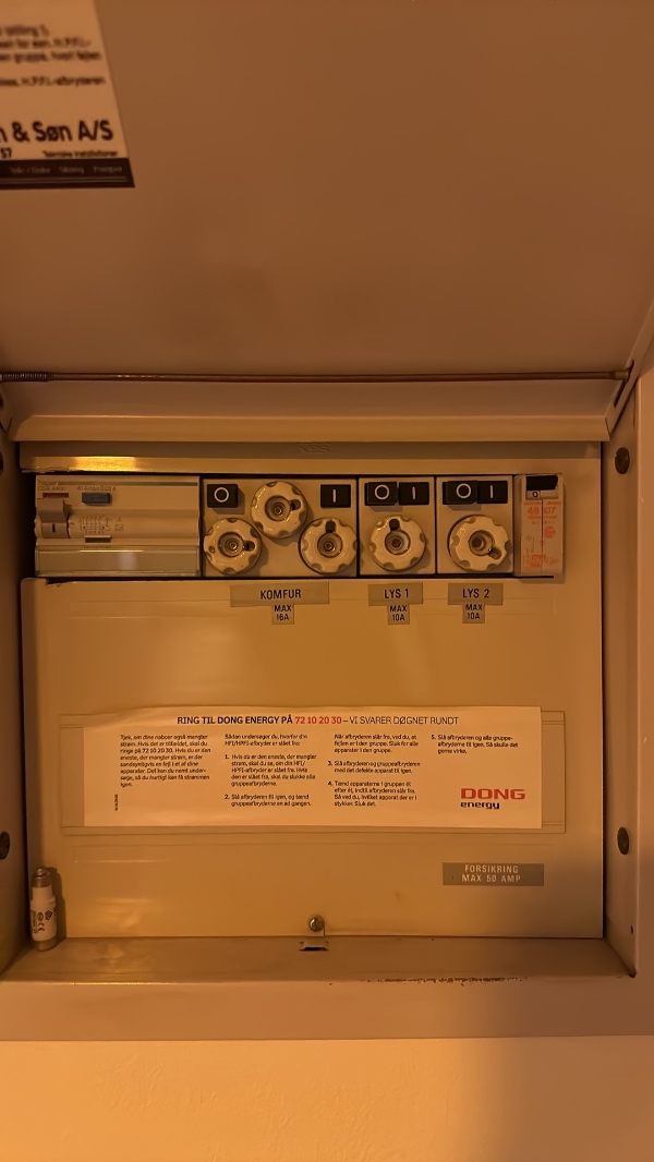 Opsætning af stikkontakt til vaskemaskine