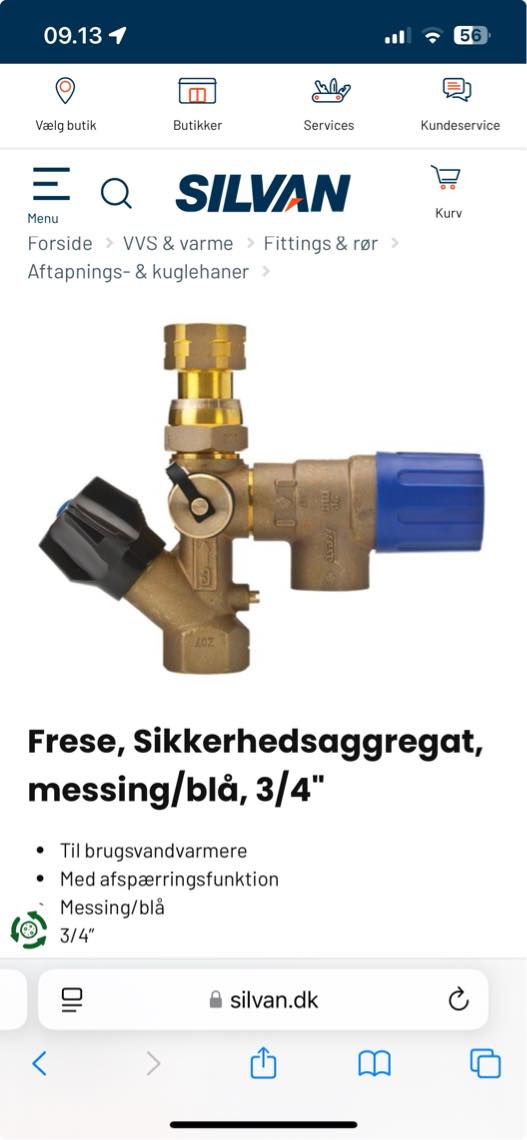 Udskiftning af sikkerhedsaggregat på vandbeholder