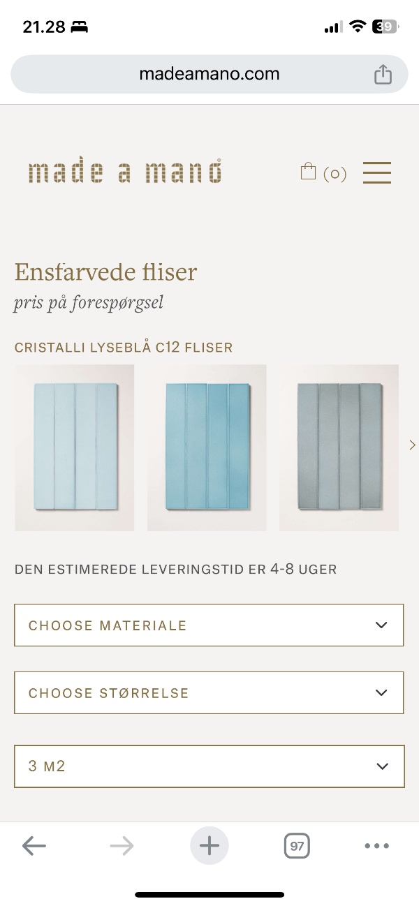 Opsætning af fliser backsplash ca 3-4kvm