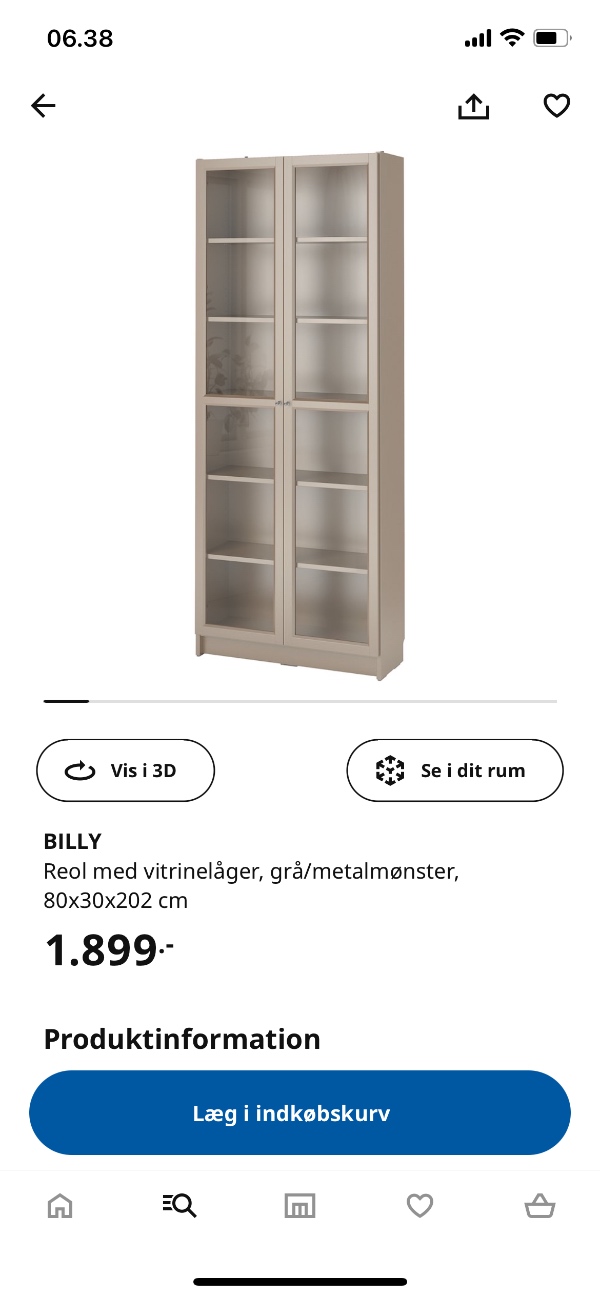 Samlet et højskab + et vitrineskab fra Ikea