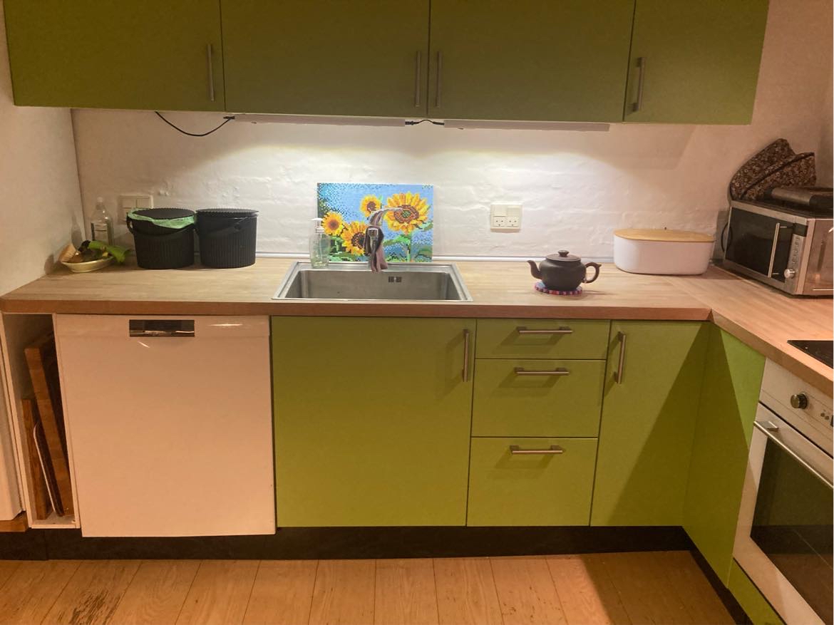 Slebet en køkkenbordsplade