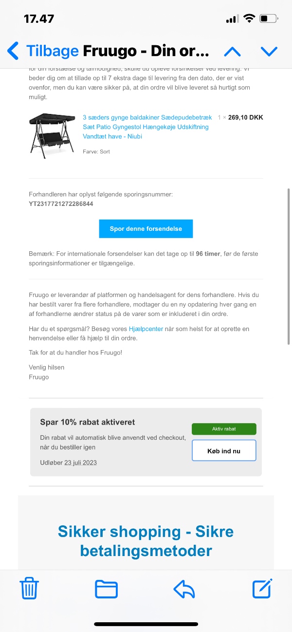 Samle en tre personers gynge til voksen