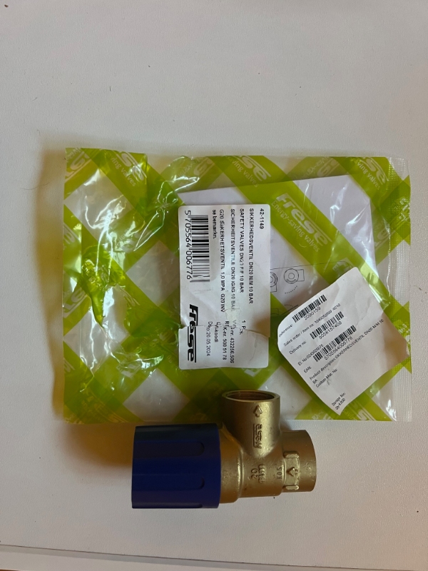 Udskiftning af sikkerhedsventil