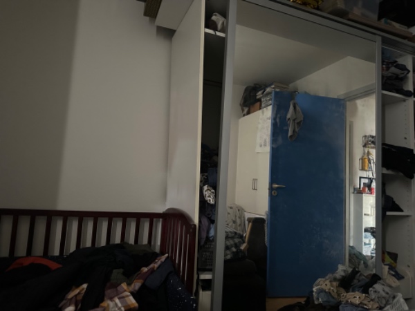 Udsmidning af sovesofa, garderobeskab og rumdeler (16 rum)