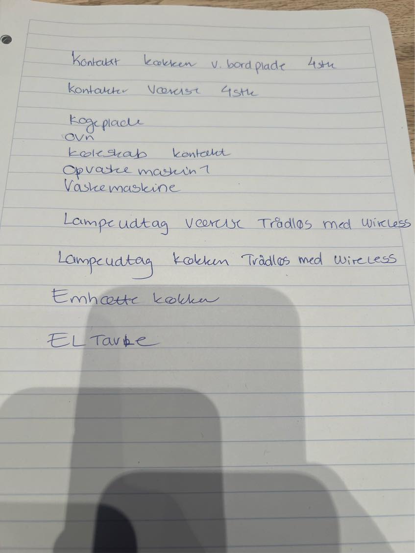 Montering af stikkontakter og eltavle