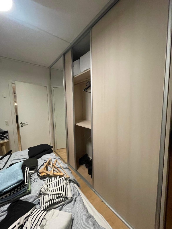 Nedbæring og kørsel af skab til genbrugsplad