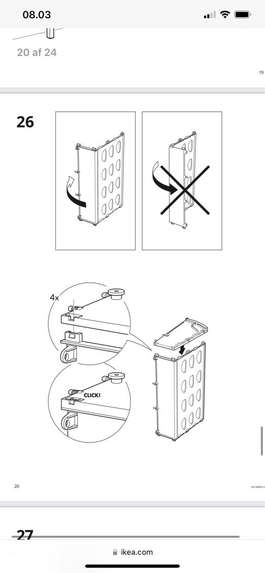 Hjælp til at samle mit skoskab færdigt (mangler 7 steps)
