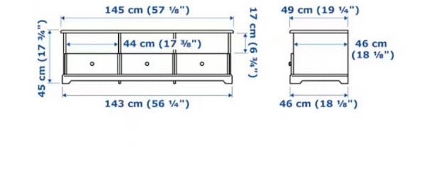 Fragt af tv-møbel med hylde
