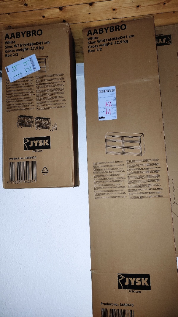 Jysk montering / samling af 2 kommoder og 1 stk sofa bord