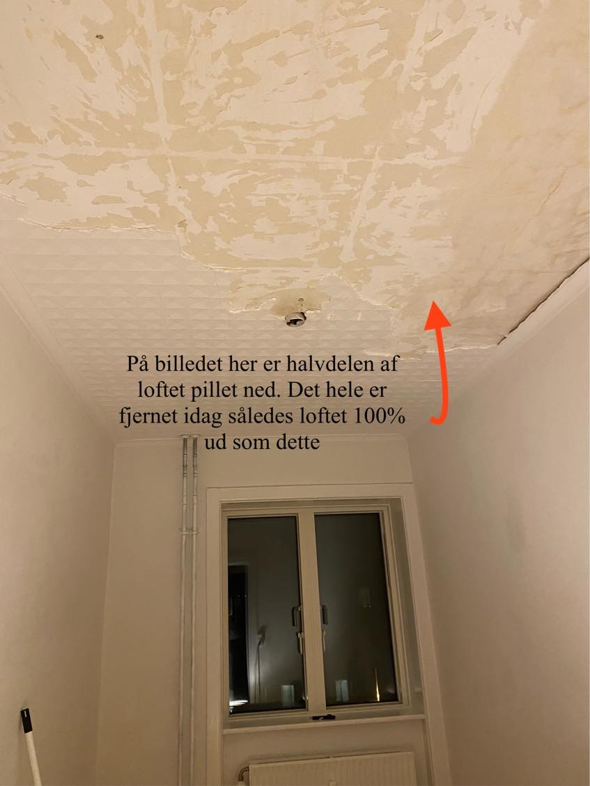 Spartel af vægge i 3 rum + loft i 1 rum