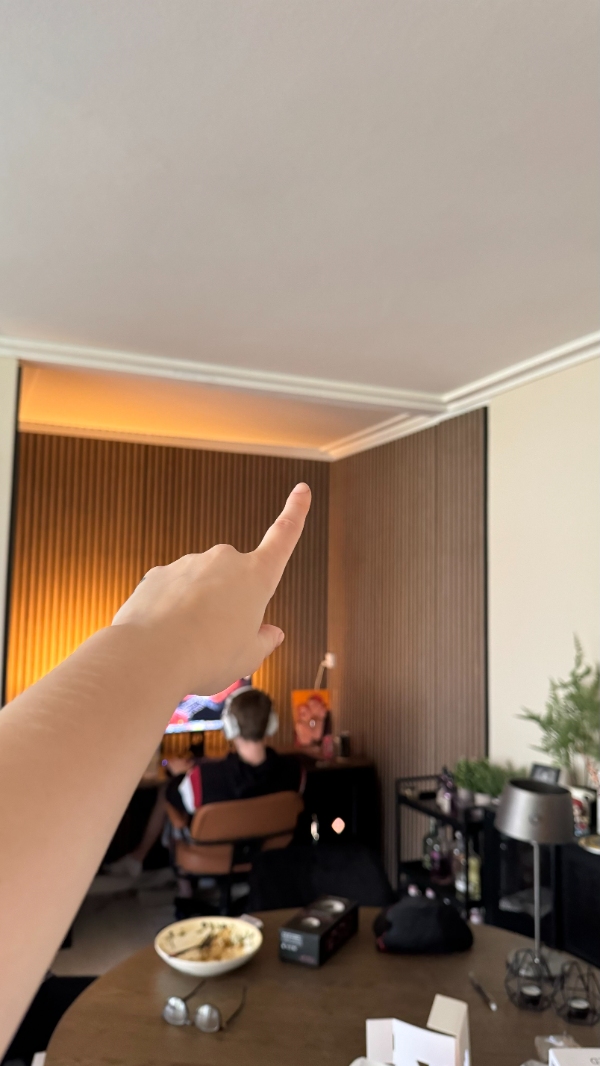 Loftlampe og kabeltrækning