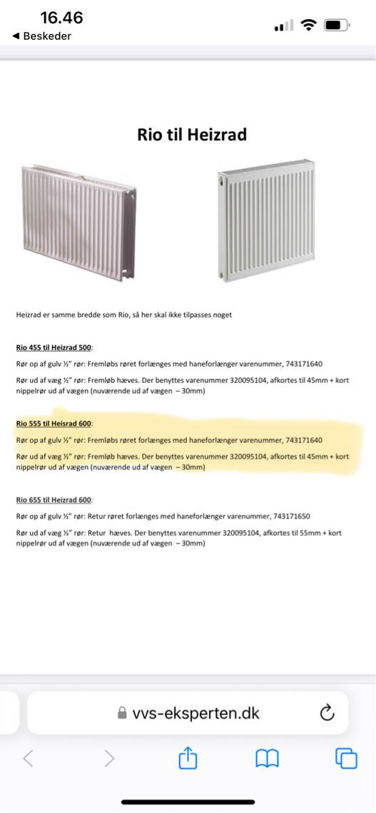 Montering af 2 radiatorer