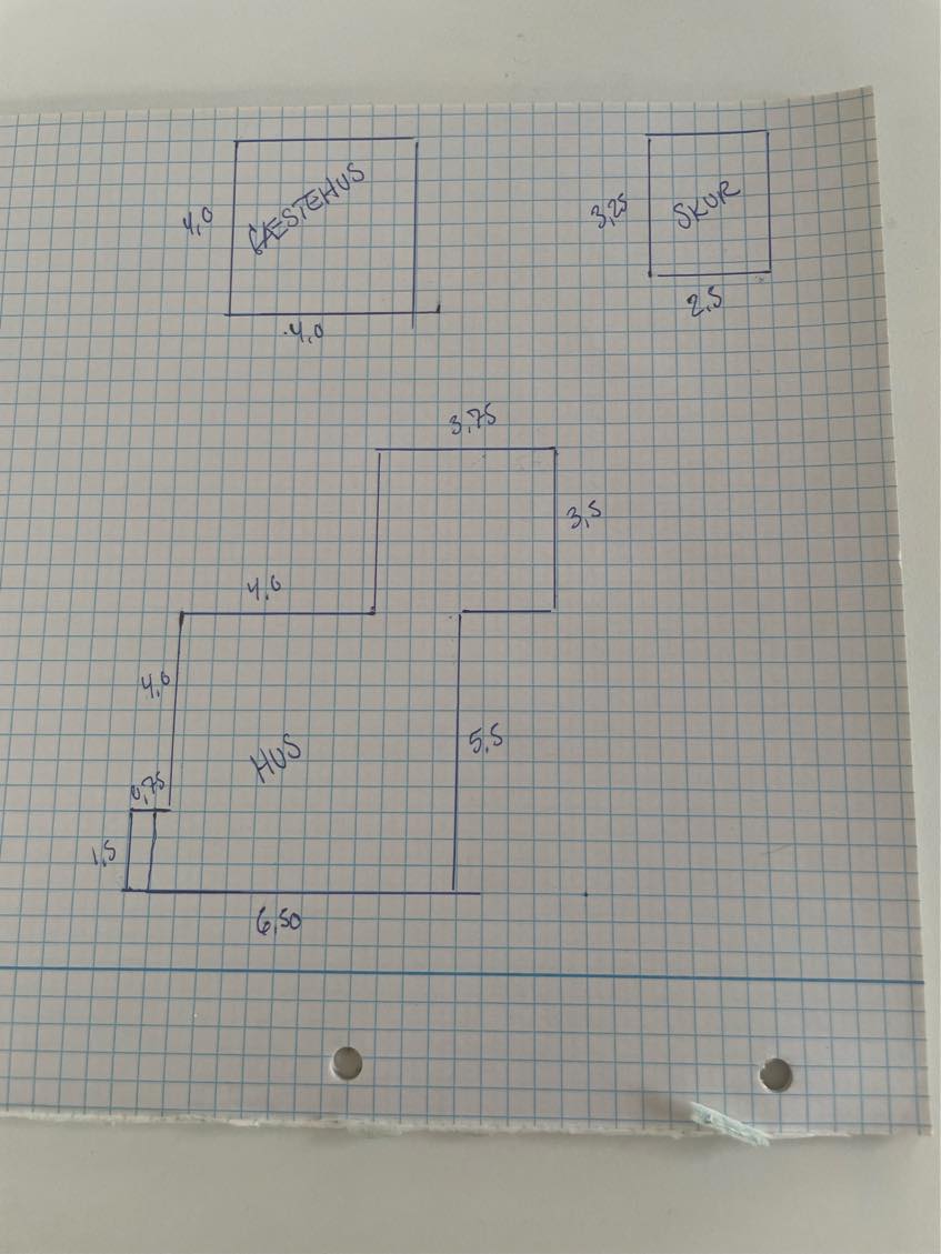 Male lille sommerhus  udvendigt