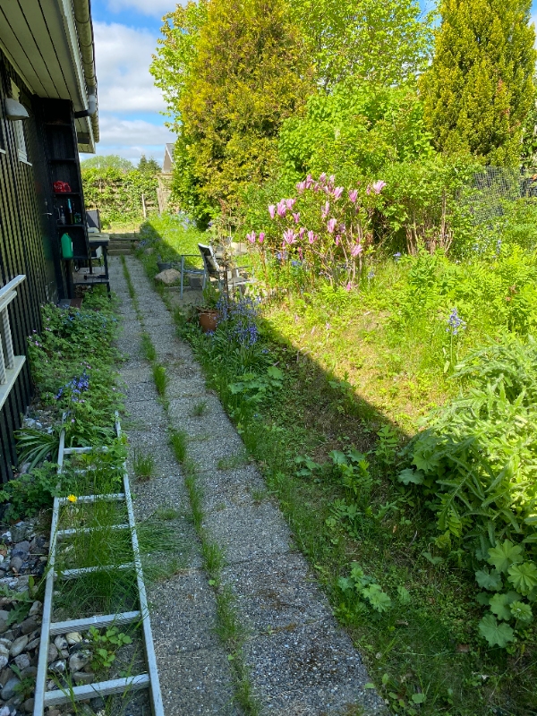 Havearbejde ved sommerhus