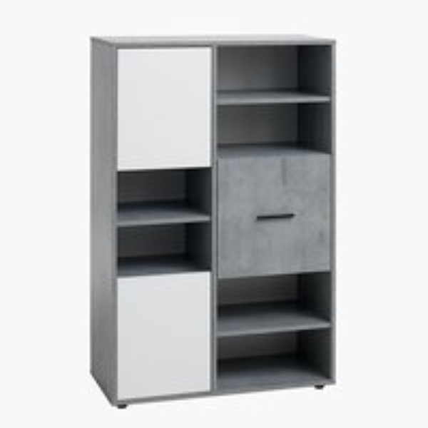 Samlet reol og skrivebord og ophæng af 2 lamper