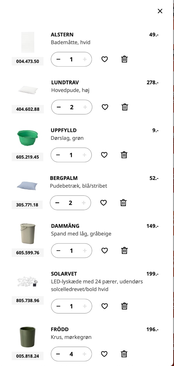 Afhentning og levering af Ikea-ordre