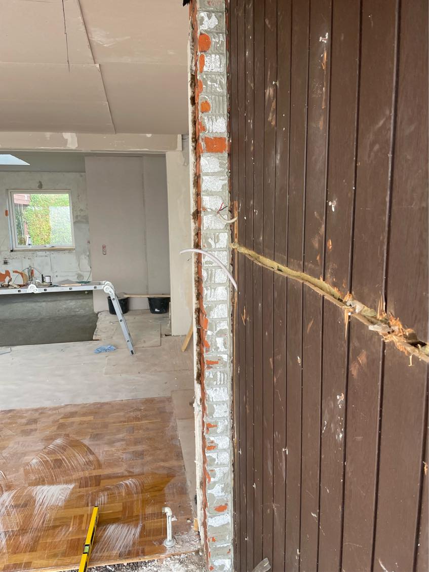 Opsætning af forskaling og gips loft/væg