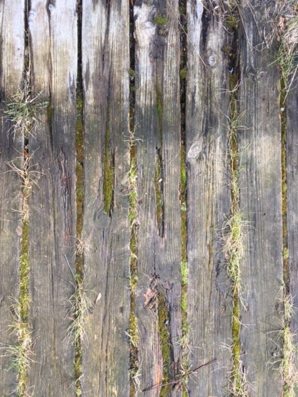 afmonteret gammel træ fra min terrasse og kørt på lossepladsen