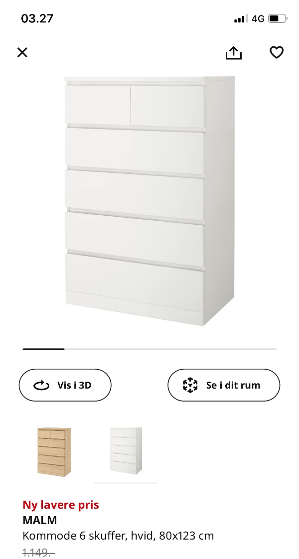 Samling af 3 ikea reoler og 1 ikea kommode