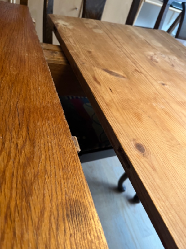 4 tillægsplader til gammelt udtræksbord 45x100 cm. De gamle har fået vandskade og er blevet skæve