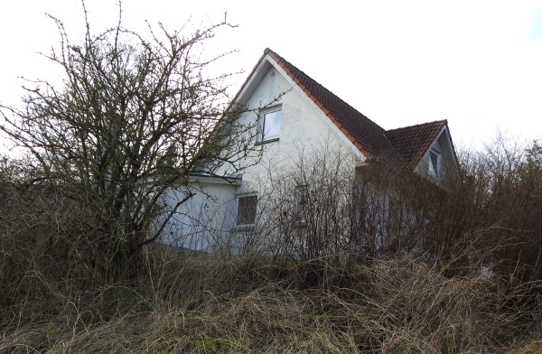 Kalket gavlen på hus