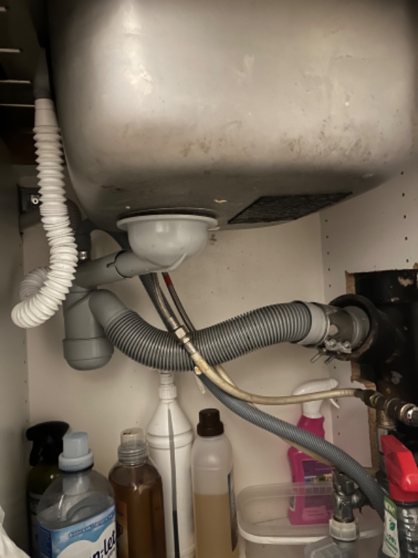 skiftet vandlås/køkkenvask