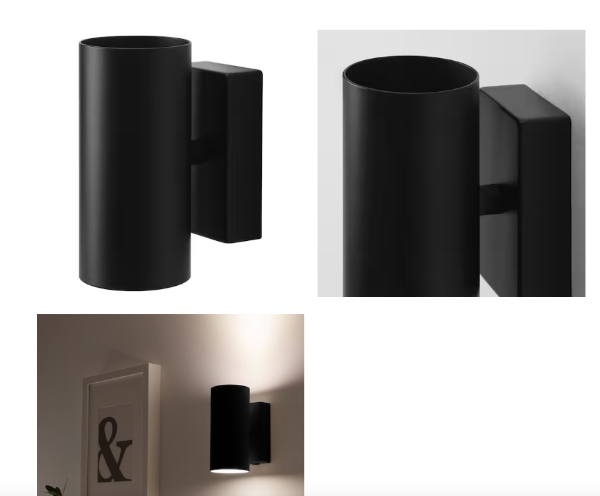 sætte tre hylder hænge tre lamper og et maleri.