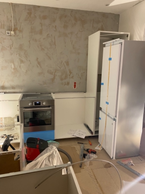 Delvis opsætning af køkken