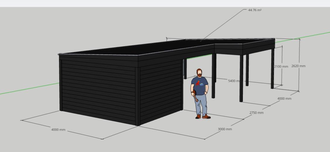 Bygge isoleret dobbelt skur og carport inkl  el-arbejde