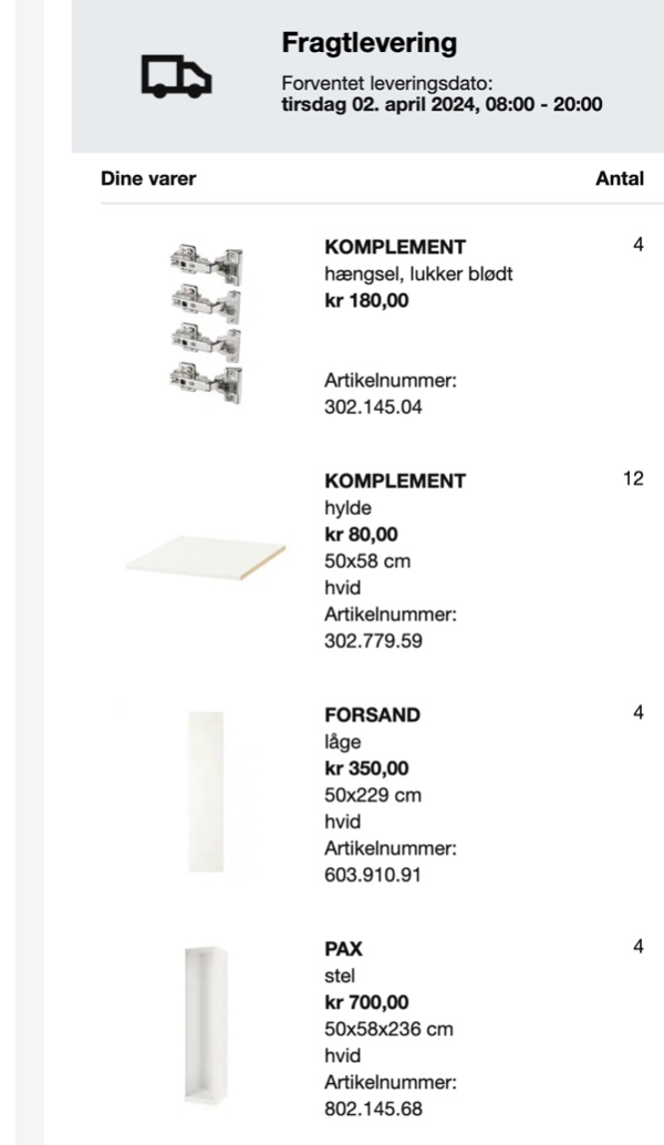 Samling af Ikea PAX