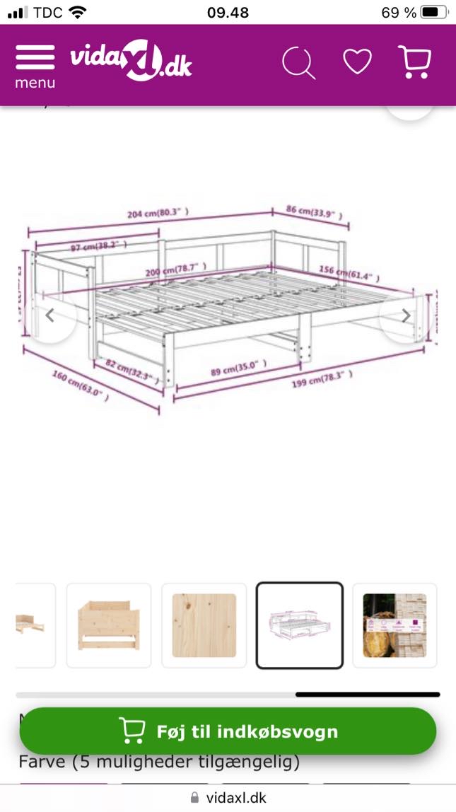 Samling af daybed fra VidaXL