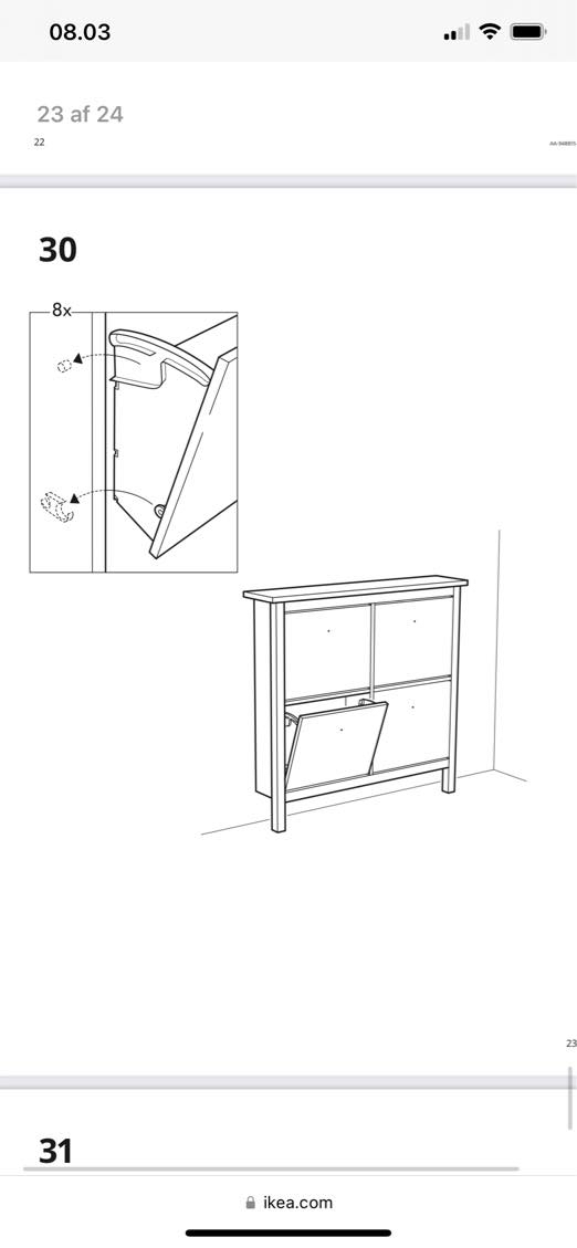 Hjælp til at samle mit skoskab færdigt (mangler 7 steps)