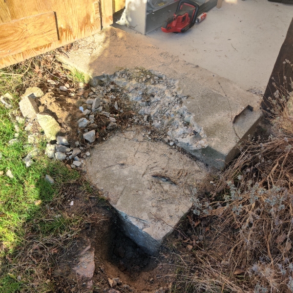 hakke en betogtrappe i stykker