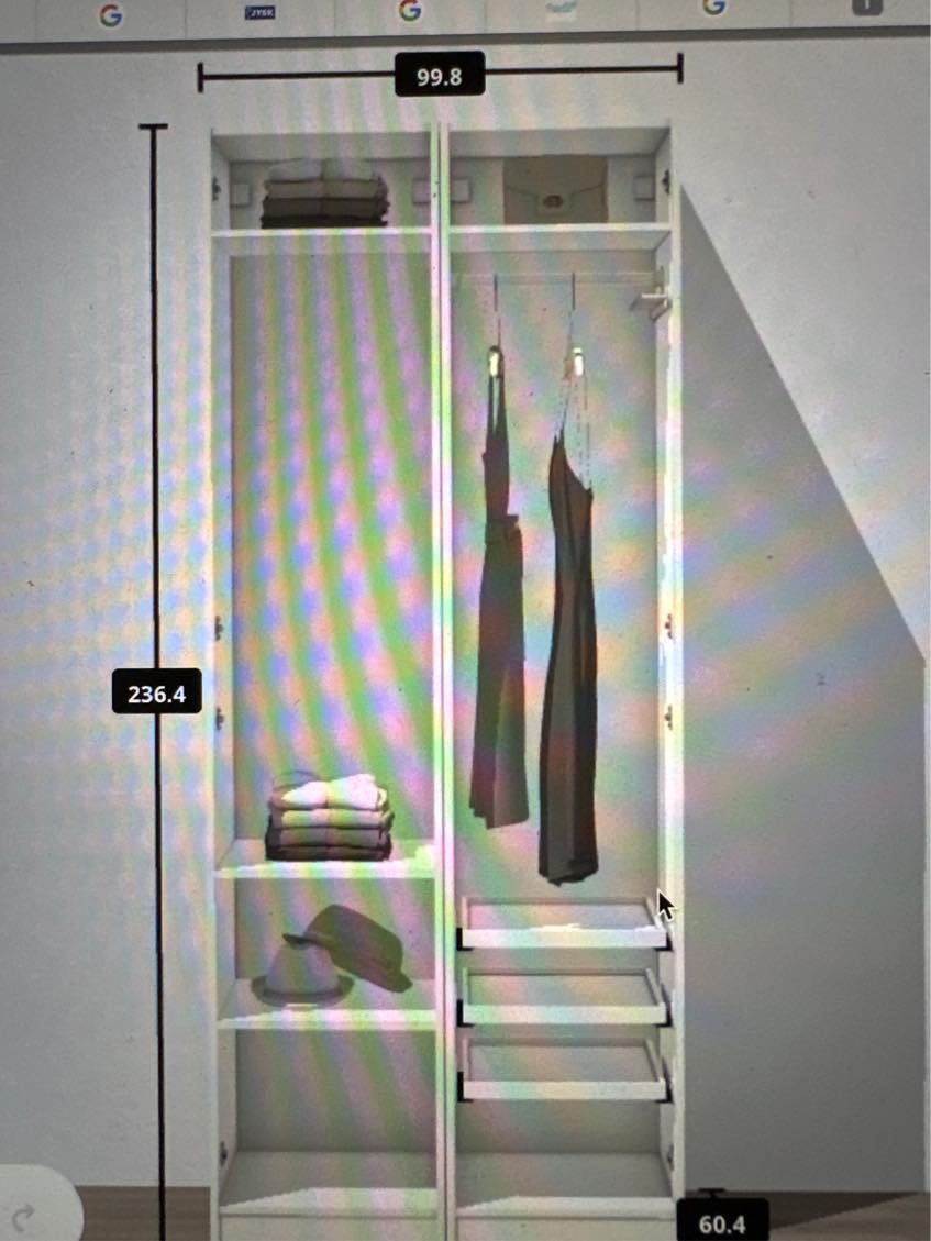 Samlet Ikeaskab og hænge hylder op